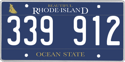 RI license plate 339912