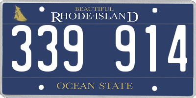 RI license plate 339914