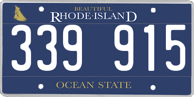 RI license plate 339915