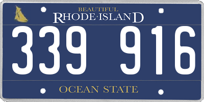 RI license plate 339916
