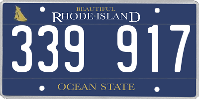 RI license plate 339917