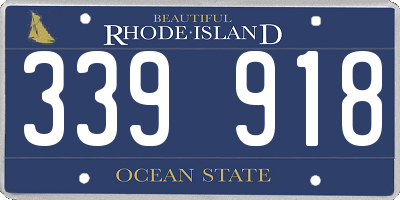 RI license plate 339918