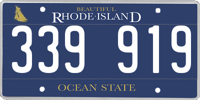 RI license plate 339919