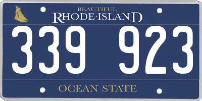 RI license plate 339923