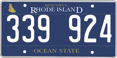 RI license plate 339924