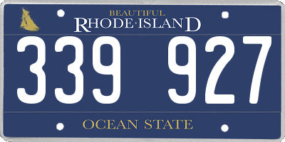 RI license plate 339927