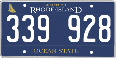 RI license plate 339928