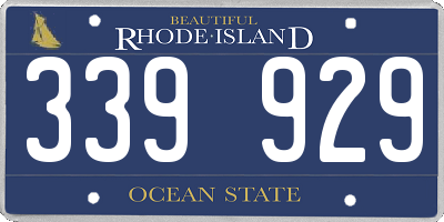 RI license plate 339929