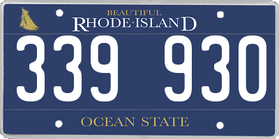 RI license plate 339930