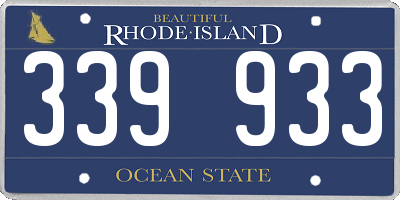 RI license plate 339933