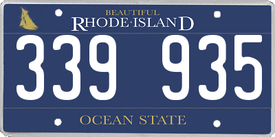 RI license plate 339935