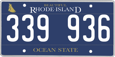 RI license plate 339936