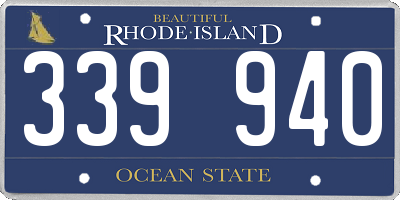 RI license plate 339940