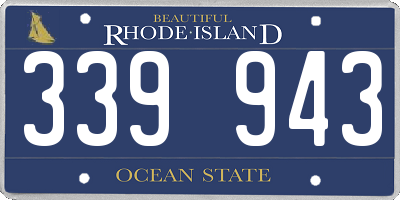 RI license plate 339943