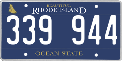 RI license plate 339944