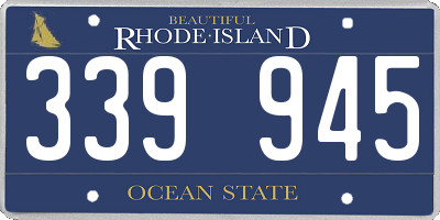 RI license plate 339945