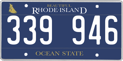 RI license plate 339946