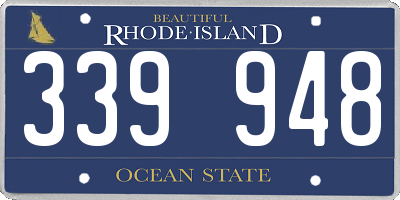 RI license plate 339948
