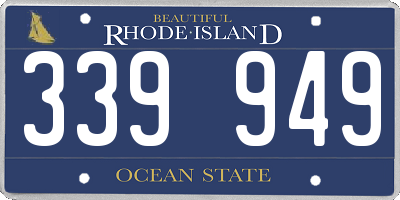 RI license plate 339949