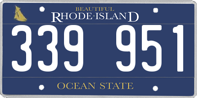 RI license plate 339951