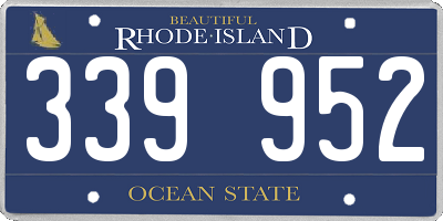 RI license plate 339952