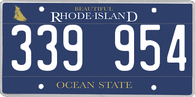 RI license plate 339954