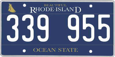 RI license plate 339955