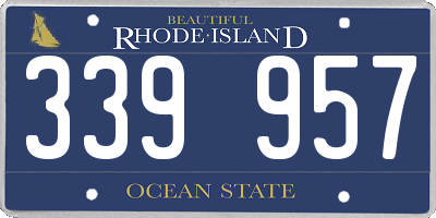 RI license plate 339957