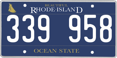 RI license plate 339958