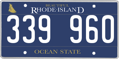 RI license plate 339960