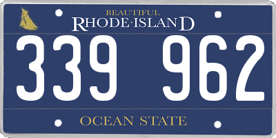 RI license plate 339962