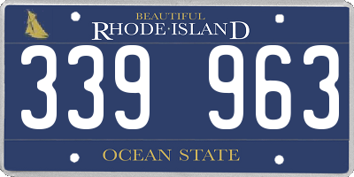RI license plate 339963