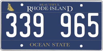 RI license plate 339965
