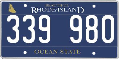RI license plate 339980