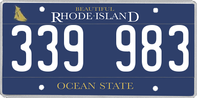 RI license plate 339983