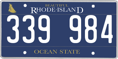 RI license plate 339984