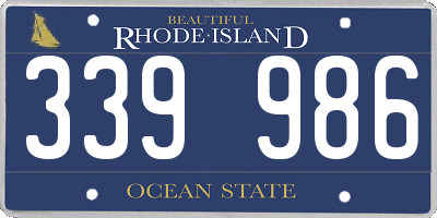 RI license plate 339986