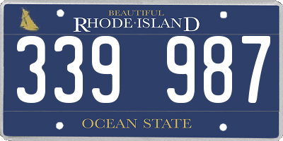 RI license plate 339987