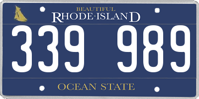 RI license plate 339989