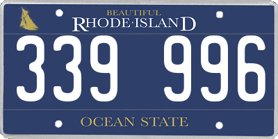 RI license plate 339996