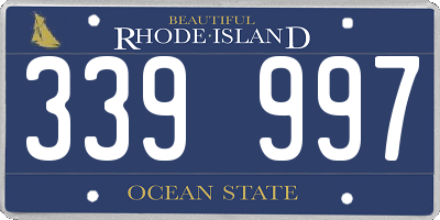 RI license plate 339997