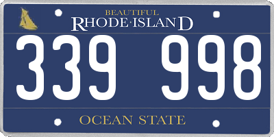 RI license plate 339998