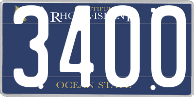 RI license plate 3400