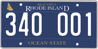 RI license plate 340001