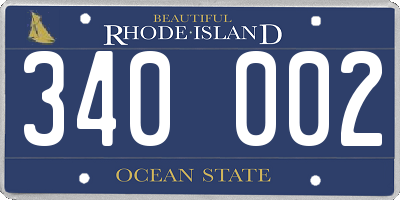 RI license plate 340002