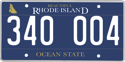 RI license plate 340004