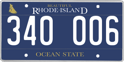 RI license plate 340006