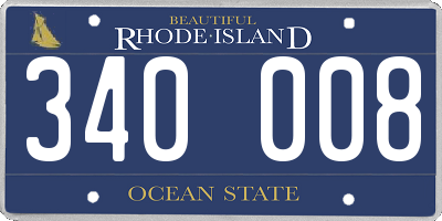 RI license plate 340008