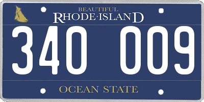 RI license plate 340009