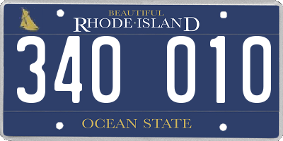RI license plate 340010